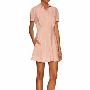 Free People Womens Pink Dream Chaser Mini Dress Short Sleeve Collared Size 4